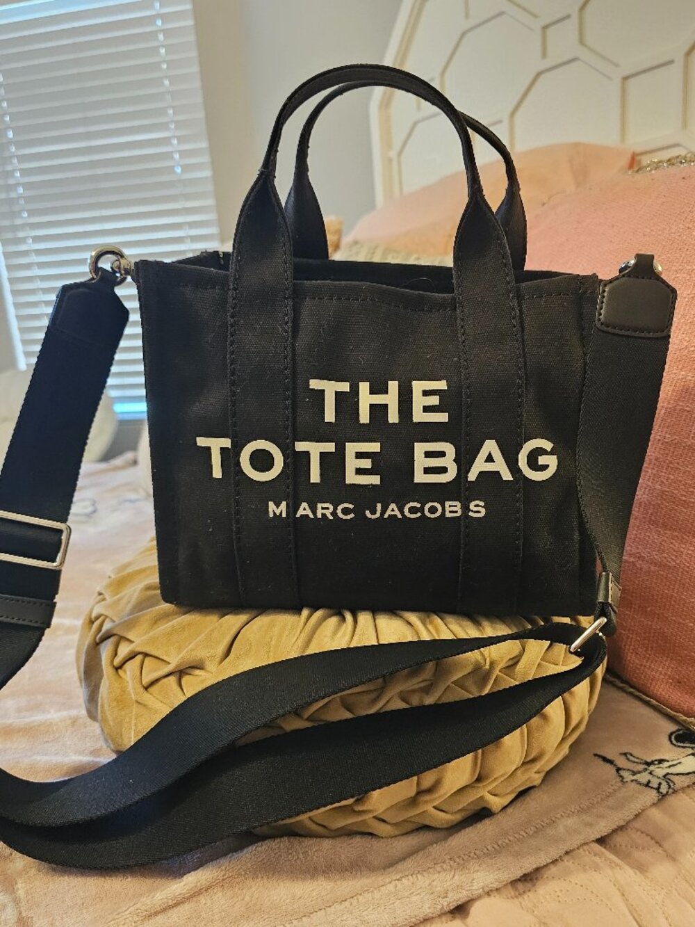 Marc Jacobs The Small / Mini Canvas Tote Bag Black Crossbody Handbag